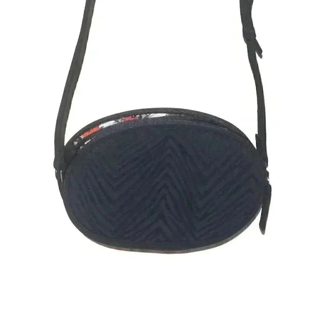 Vera Bradley Zebra Flock Crossbody Black Velvet Velour Zebra Rosewood Purse - Picture 3 of 6